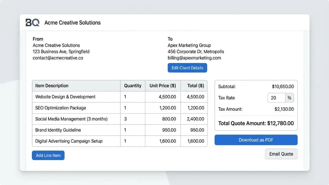 Free Quote Generator: Create Professional Business Quotes Online