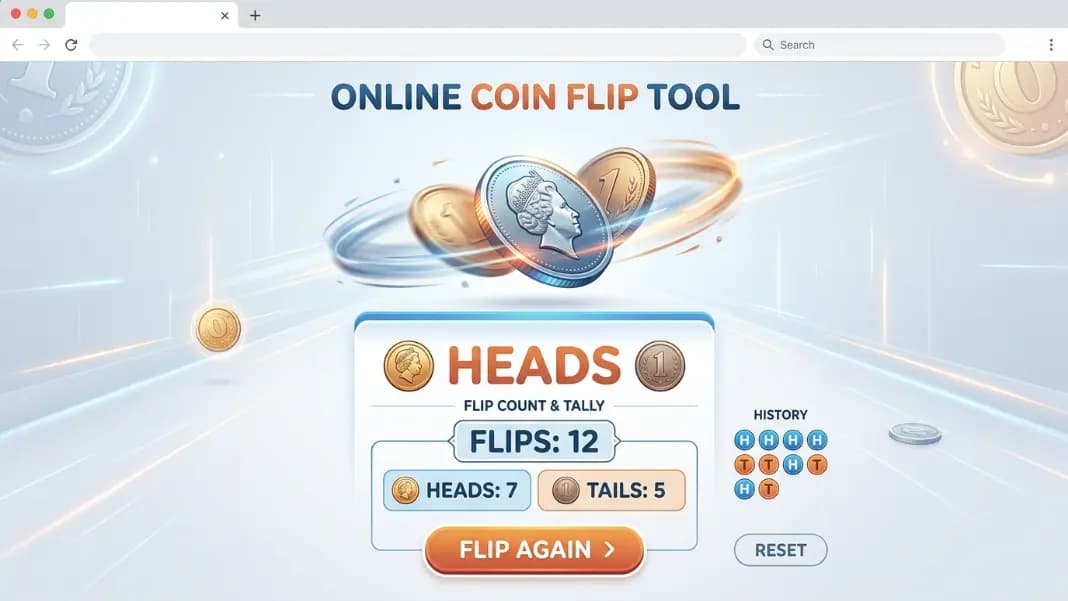 Random Coin Flip Online: Heads or Tails Generator Guide