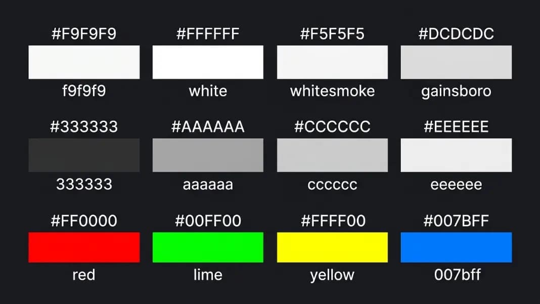 f9f9f9 Color Name: What Specific Hex Codes Are Called in CSS