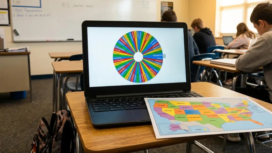 State Wheel Spinner: Random US State Picker for Games and Travel