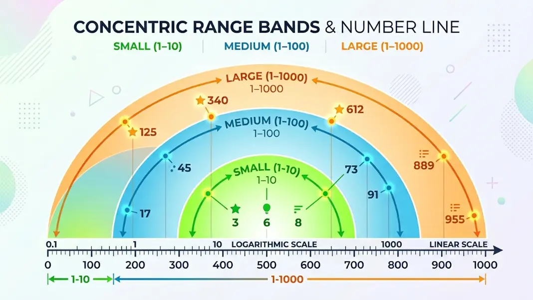 Random number generator showing multiple ranges from 1-10 to 1-1000