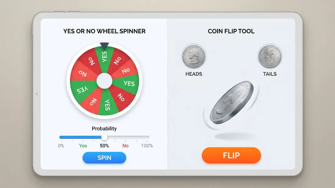 Yes or No Spinner vs Coin Flip: Which Tool Fits Your Decision? Yes or No Spinner vs Coin Flip: Which Tool Fits Your Decision?